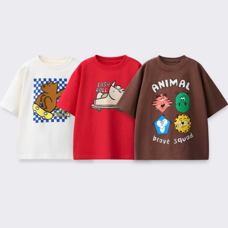 Baby Clothing For Summer - Printed Cartoon T-shirt For Kids Clothing