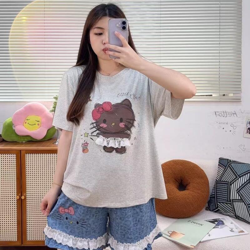 Summer Short Set - Popular Hello Kitty Summer Cartoon Women's