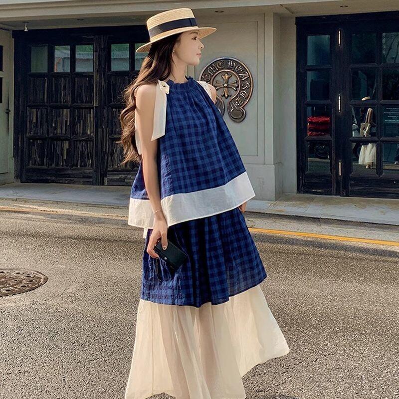 Women's Blue Plaid Two Piece S - Summer Short Set 评论和价格