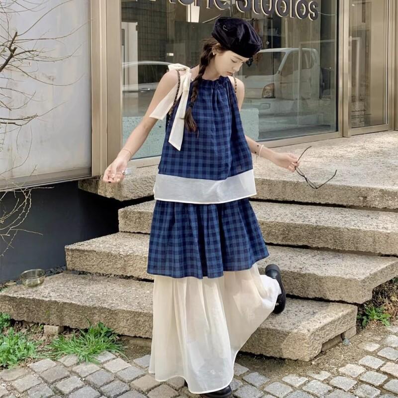 Women's Blue Plaid Two Piece S - Summer Short Set 评论和价格